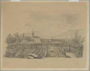 Plainpalais les jardins et le temple au XIXe - coll. MAH