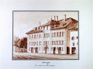 La maison du comte de Veyrier abritant la synagogue de Carouge – Archives Carouge